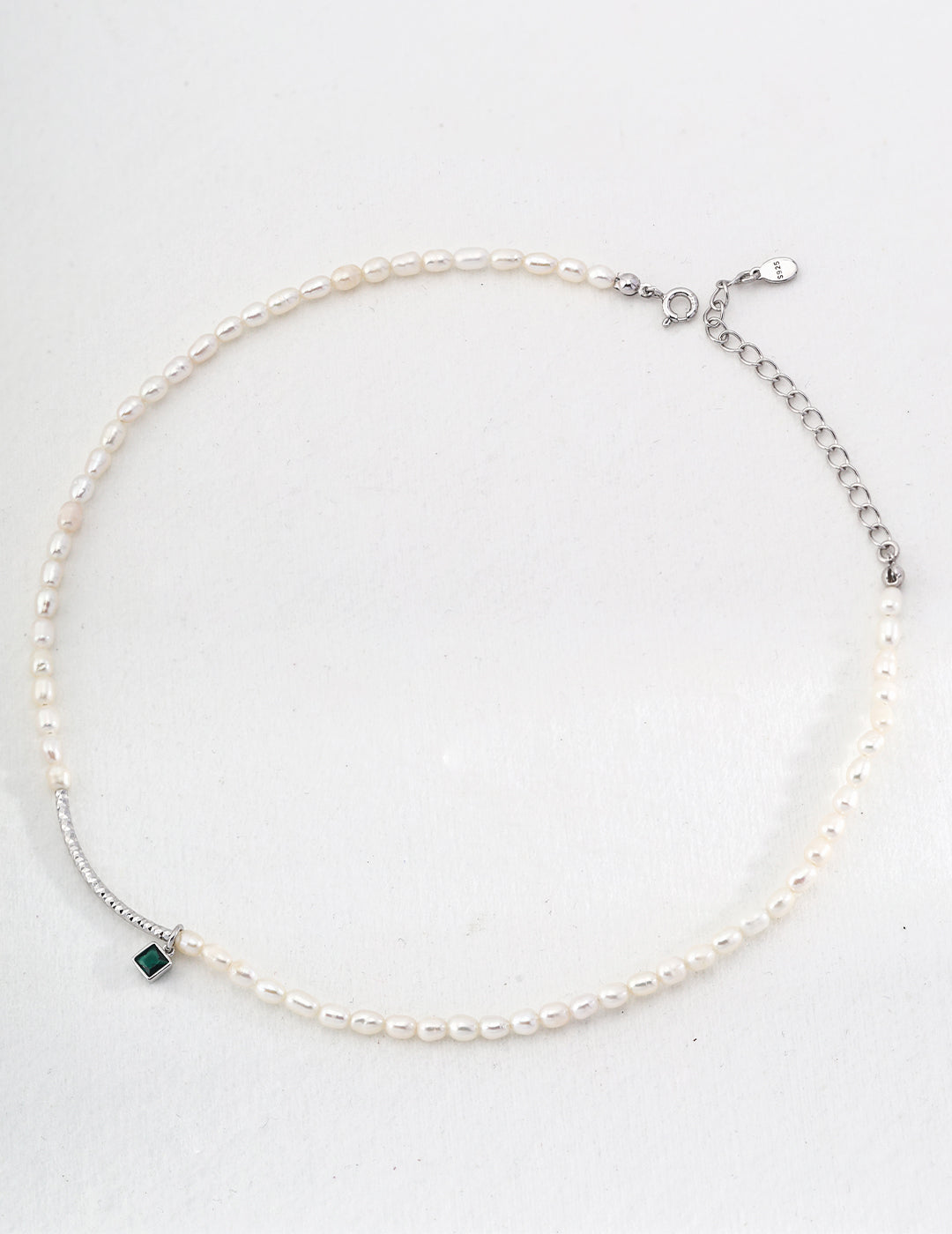 Green Zirconia Pearls Necklace