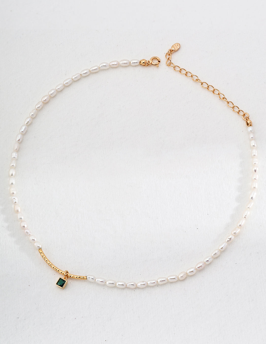 Green Zirconia Pearls Necklace